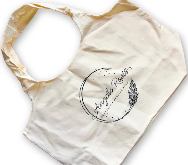 bag Angelic Roots Canvas Cotton Tote Bag Natural with Black (Cream with Black Ink) Angelic Roots $12