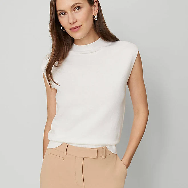 top Ann Taylor Women's Petite Refined Mock Neck Shell Top Ann Taylor $27.49