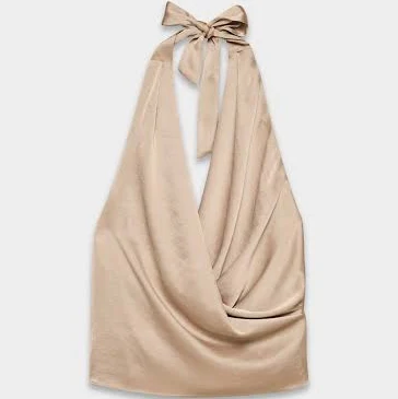 top Aritzia Wilfred Women's Martini Satin Halter Blouse Aritzia $61.6