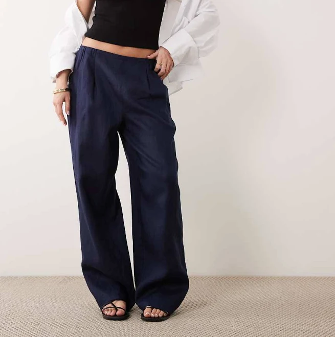pants ASOS Linen Blend Wide Leg Pants with Pleated Detailing ASOS $49.99
