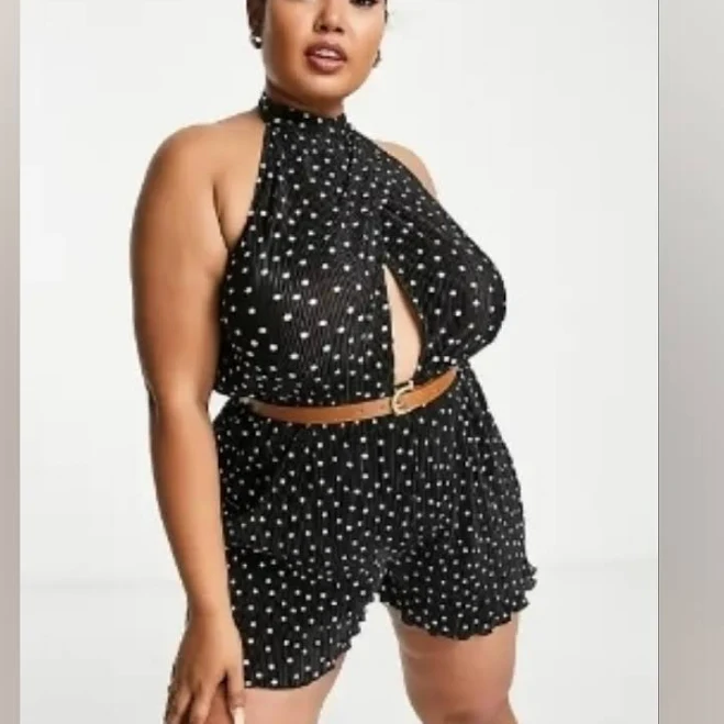 romper Asos Pants & Jumpsuits | Asos Black And White Polka Dot Romper | Color: Black/White | Size: 14 | Kpatience91's Closet Poshmark $18