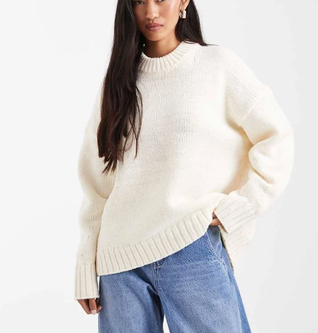 sweater ASOS Super Oversized Chunky Crew Neck Sweater with Curved Hem ASOS $49.99