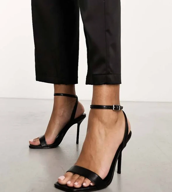 shoes ASOS Wide Fit Nali Barely There PU Heeled Sandals ASOS $37.99
