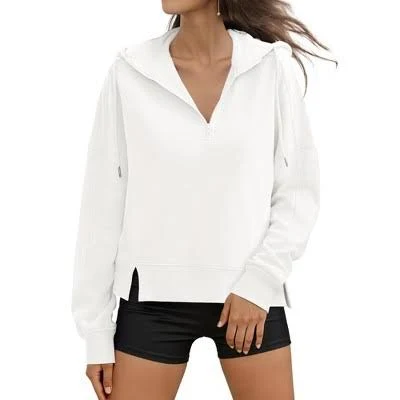 top ATHLECHIC Women's Cropped Long Sleeve Half Zip Pullover Oversized Hoodie Sweatshirts Target $38.69
