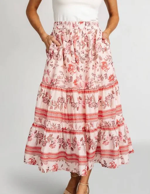 skirt Baltic Born Meg Tiered Midi Skirt Baltic Born $59