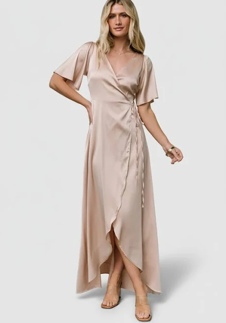 dress Baltic Born Women's Vara Satin Maxi Wrap Dress Baltic Born $47.4