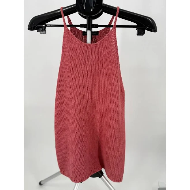 top Banana Republic Tops | Banana Republic Coral Pink Cotton Knit Halter Tank Top Sleeveless Shaker S | Color: Pink | Size: S | Cristysextras's Closet Poshmark $19