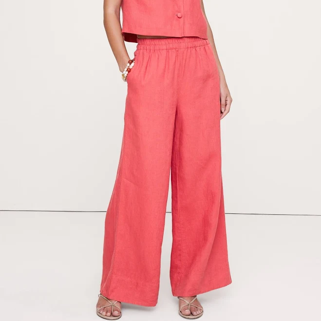 pants Banana Republic Women's High-Rise Wide-Leg Linen Ankle Pants Banana Republic $140