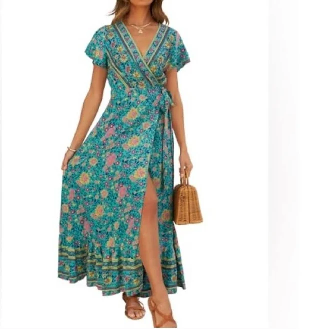 dress Band of the Free Boho Floral Wrap Maxi Dress Poshmark $24