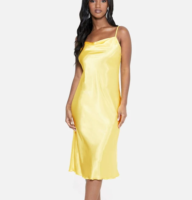 dress Bebe Women's Dresses Bebe Cowl Neck Midi Satin Slip Dress Poshmark $40