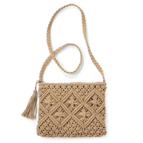 bag Beige Textured Woven Cotton Crossbody Bag in by Northstyle NorthStyle $39.95