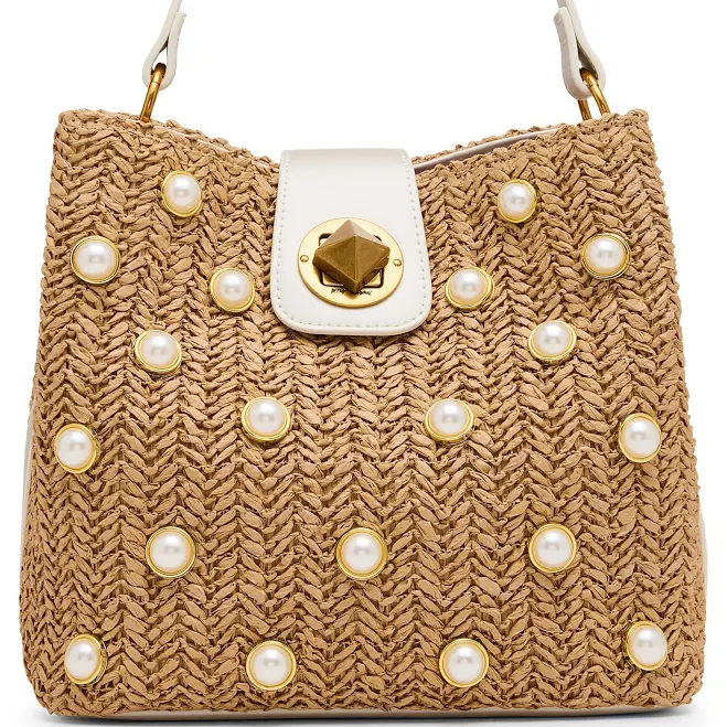 bag Betsey Johnson Women's Pearl Raffia Bucket Bag Dillard's $98