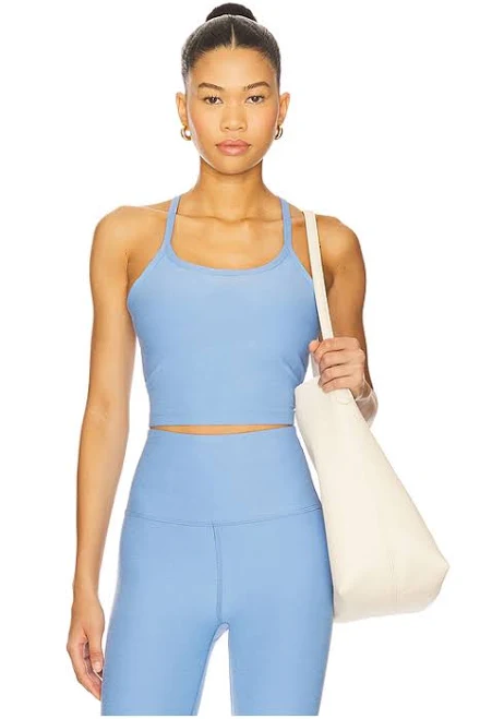 top Beyond Yoga Spacedye Slim Racerback Cropped Tank Top in Baby Blue - size XXL REVOLVE $49
