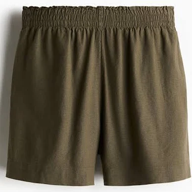 shorts Black Linen-Blend Shorts - Size: L - H&M H&M $11.99