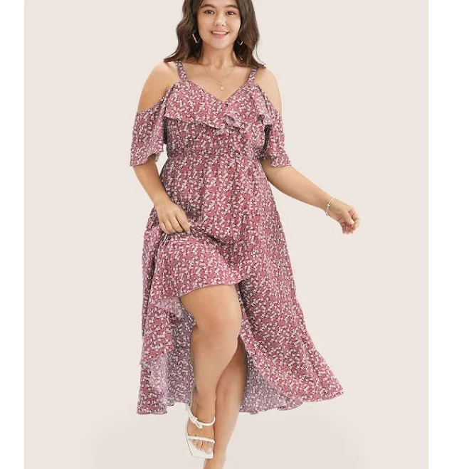 dress BloomChic Women's Elegant Ditsy Floral Wrap Midi Dress BloomChic $35.91