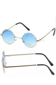 accessory Blue Color Tinted Oval Lens 90s Vintage Sunglass Silver Frame - Sherbert eBay $10