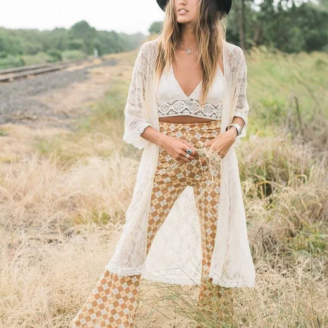 kimono Bohemian Angel Lace Fringe Kimono Etsy - Fairtale $88.41