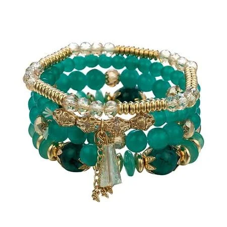 accessory Bohemian Multilayer Acrylic Beads Bracelet Walmart - JCVICTOR $8.65