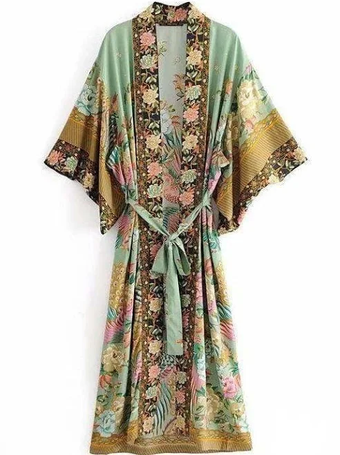 outerwear Boho Floral Long Kimono Boho Mood $44.9