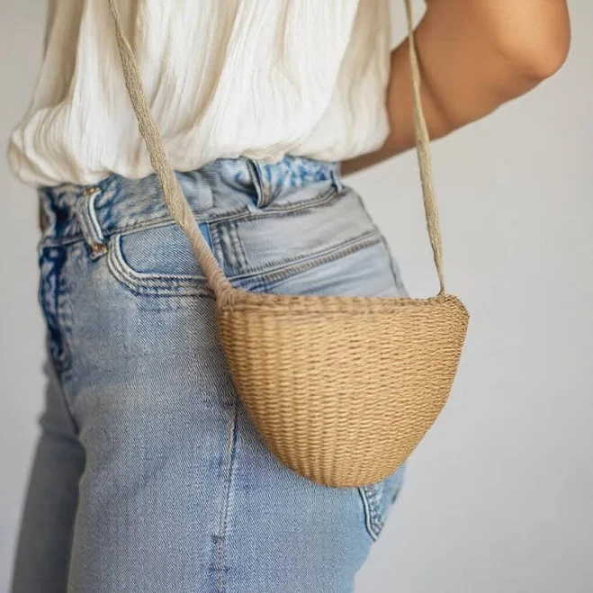bag Boho Handmade Woven Straw Crossbody Bag Etsy - Seller $14.49