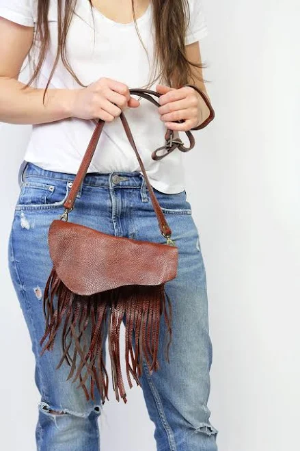 bag Boho Leather Fringe Crossbody Bag Etsy - LeatherBagsStudio $116.88