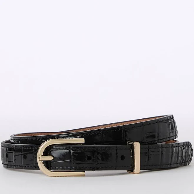 accessory Brahmin Women's Skinny Leather Belt with Gold Buckle Brahmin $75