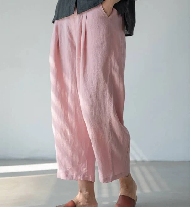 matching set Breeze Linen Loose-Fit Cropped Jogger Pants Etsy - Seller $67.5
