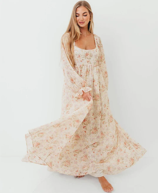 dress Bump Friendly Rosey Woven Floral Print Empire Maxi Dress Worth Collective $138