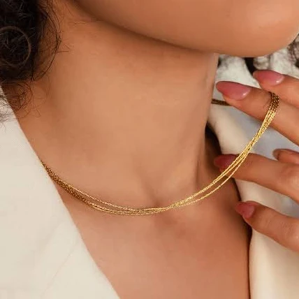 accessory Caitlyn Minimalist Dainty Layered Snake Chain Necklace Etsy - CaitlynMinimalist $25.2