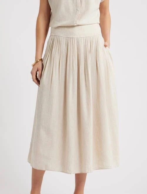 skirt Caslon Pull-On Linen Blend Midi Skirt Nordstrom $89.5