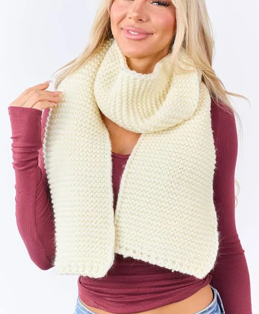 accessory Chunky Knit Ribbed Scarf Lime Lush $12.95