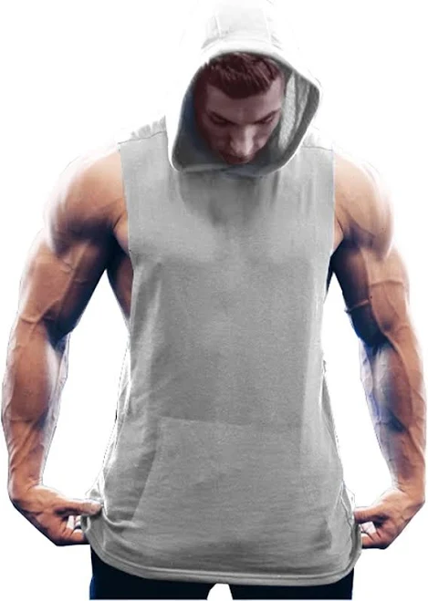 sleeveless top COOFANDY Men's Sleeveless Bodybuilding Workout T-Shirt with Cut Off Coofandy $27.99
