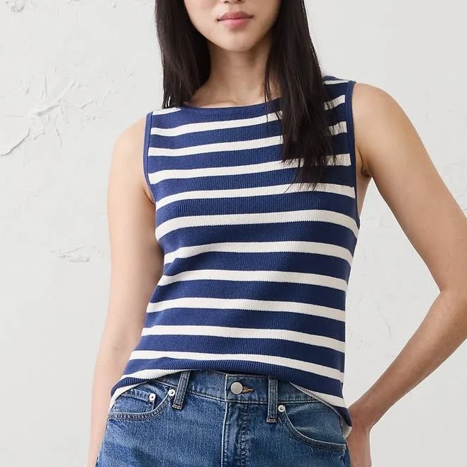 top Cotton Boatneck Sweater Tank Banana Republic Factory $42.5