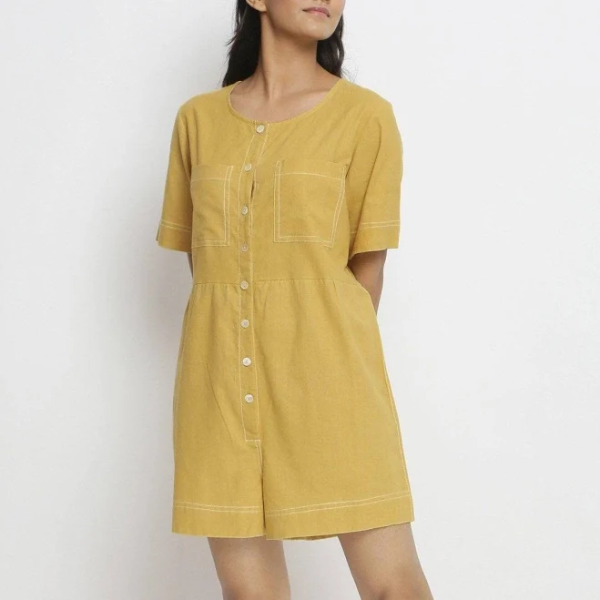 romper Cotton Button-Down Romper SeamsFriendly $67