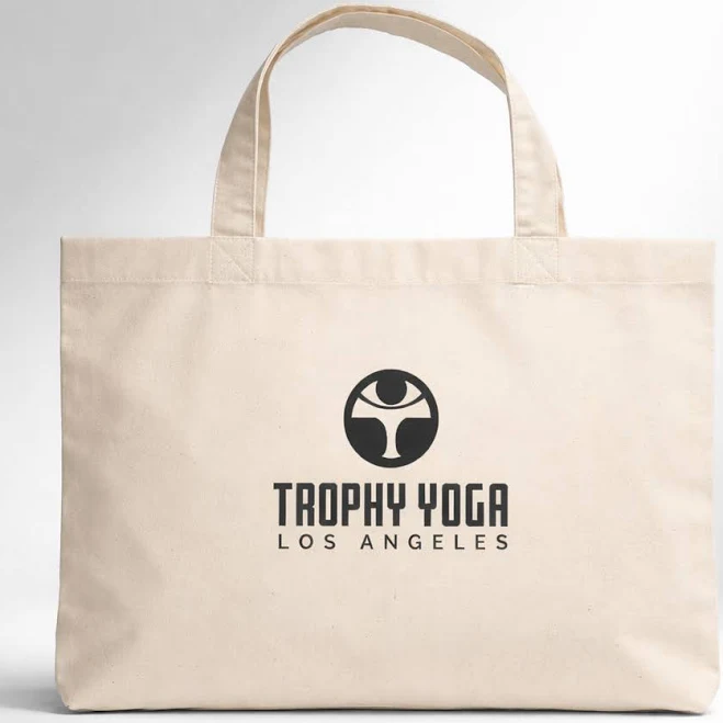 bag Cotton Tote Bag with Logo Trophy Yoga $16