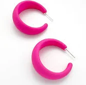 accessory Crescent Fuchsia Resin Hoop Earrings Oraneden $2.99