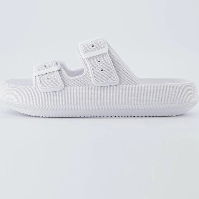 shoes Cushionaire Fame Pillow Recovery Sandals for Women's Adjustable Double Buckle Waterproof EVA Cloud Slides for Women's Cushionaire $24.99