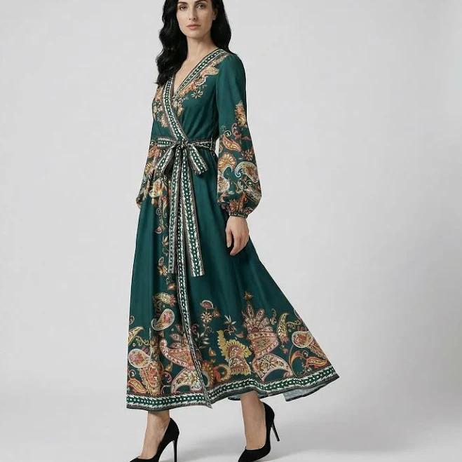 dress Danelle Paisley Wrap Maxi Dress Olivia Sophie $150