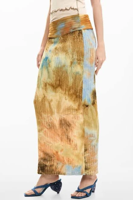 midi skirt Desigual Abstract Print Midi Skirt in Off White at Nordstrom, Size Small Nordstrom $139