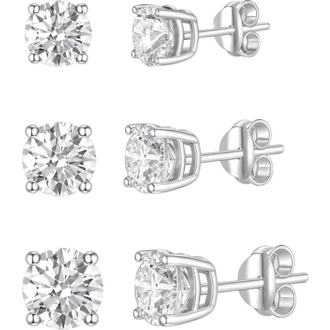 accessory Donatello Gian Women's Sterling Silver Round Stud Earrings (Set of 3) Nordstrom $33.99