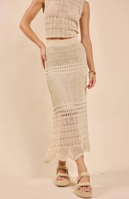 skirt Dya Crochet Knit Midi Skirt hannah-anna.com $42