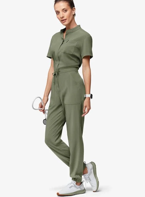 jumpsuit Easy Stretch Allie Women's 6-Pocket Short Sleeve Jumpsuit Uniform Advantage $46.97