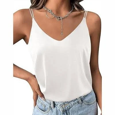 top Ekouaer Women's Silk Satin V-Neck Camisole Tank Tops Target $16.99