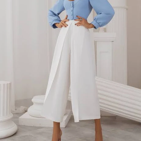 culottes ELAGIA Women's Flared High-Rise Crepe Culottes Elagia $89