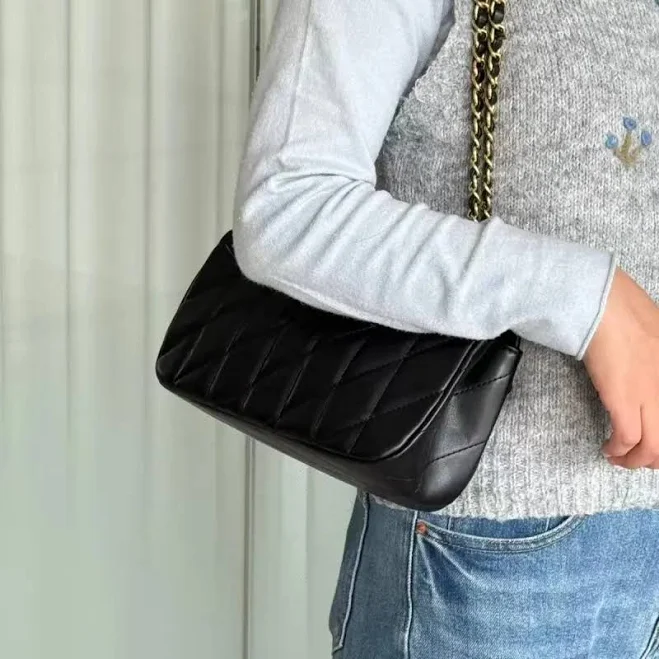 bag Elegant Quilted Vegan Leather Crossbody Bag with Gold Chain Strap TikTok Shop $33.81