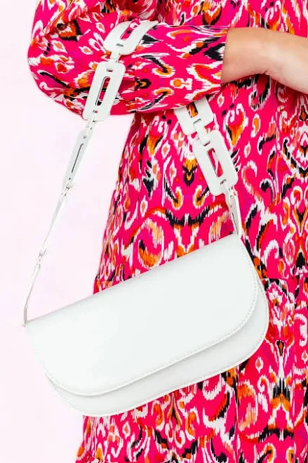 bag Elegant Vegan White Shoulder Bag with Chain Strap - Off White Bezza $76