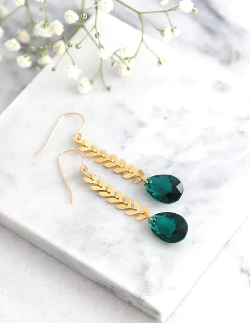 accessory Emerald Drop Earrings Etsy - iloniti $54.4