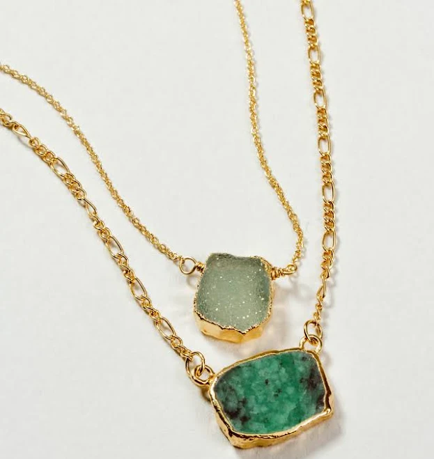 accessory Emerald Sea Layered Necklace Luna Norte $48