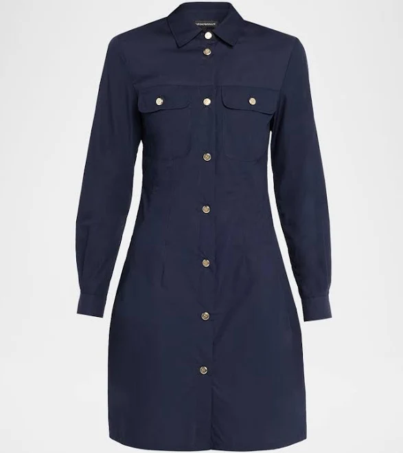 dress Emporio Armani Women's Cotton Poplin Button-Up Shirtdress Neiman Marcus $575