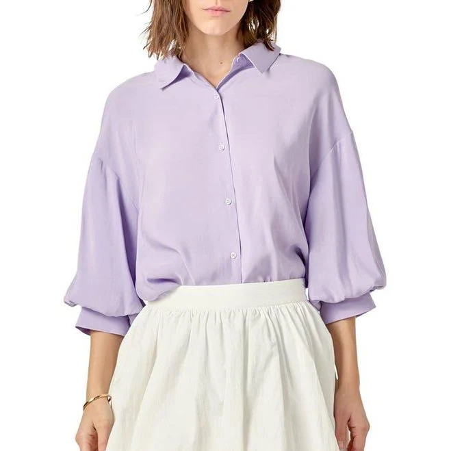 top English Factory Women's Balloon Sleeve Shirt Lyst $34.97